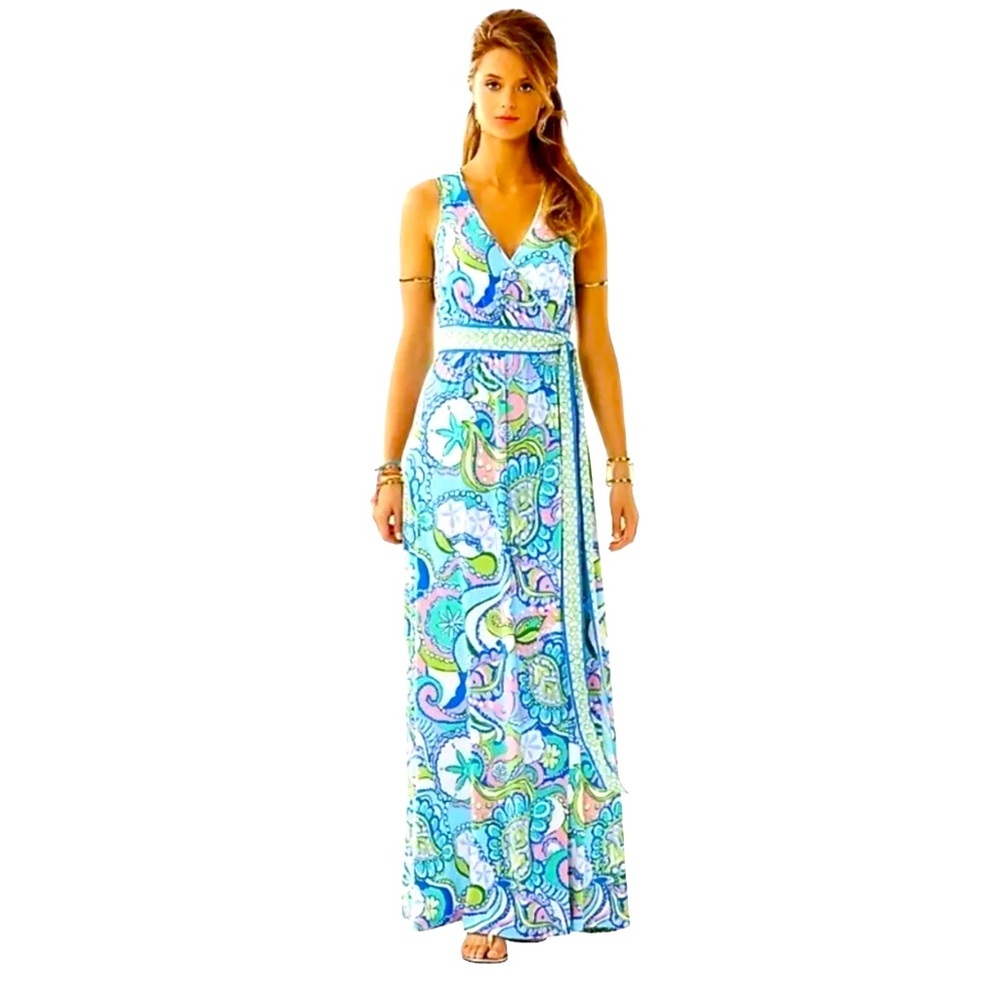 Lilly Pulitzer Bellina Conch Republic Seashell Maxi Dress Sizexs